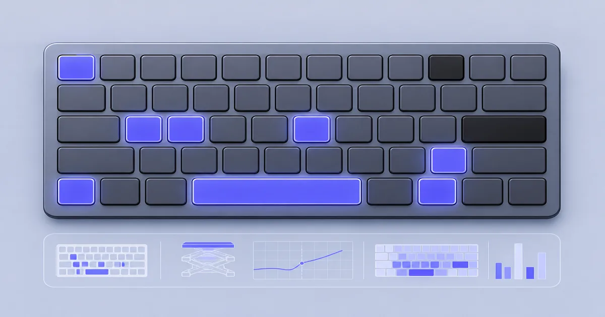Laptop keyboard with several keys held at once during a ghosting check