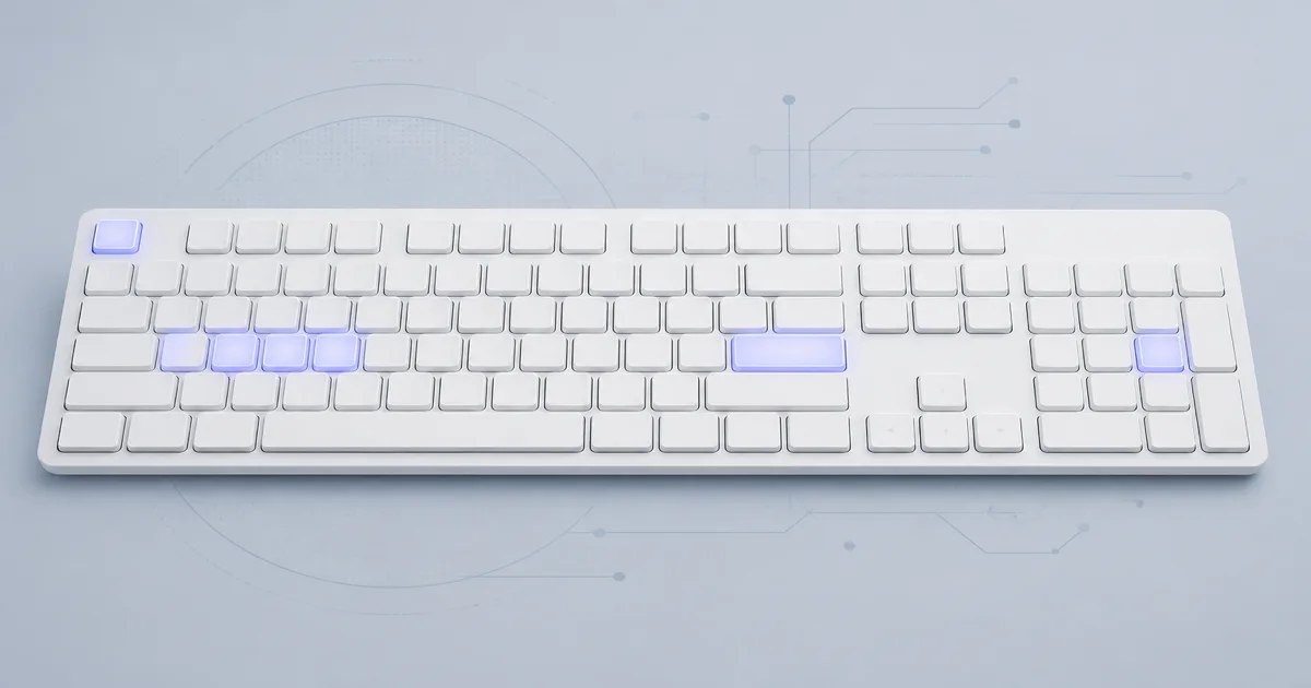 Keyboard tester visualizer with a full 104-key map, live key highlights, and remaining-key coverage